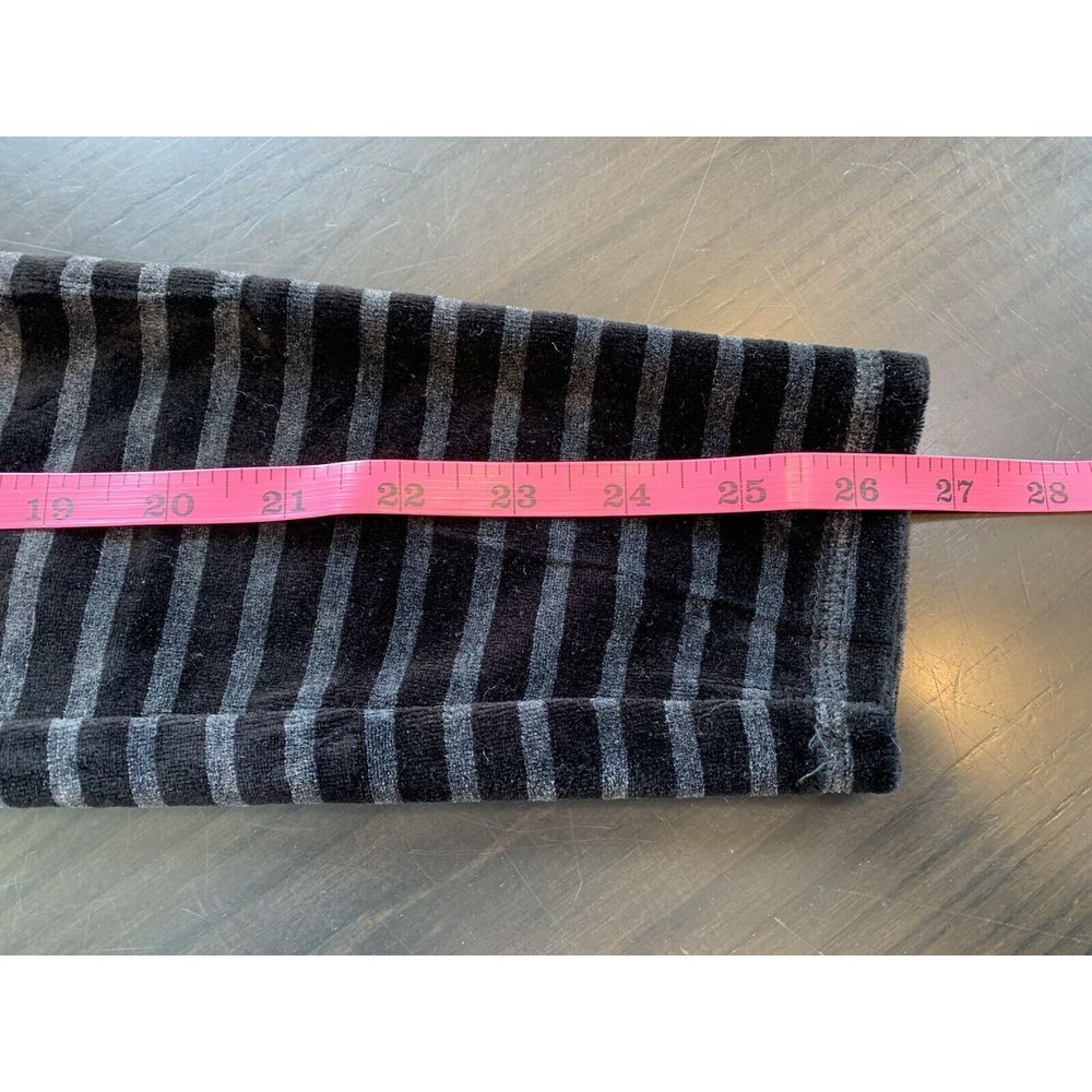 Talbots Top Women's Petites Small SP Soft Cozy  Black Stripe V Neck Velour Hygge - Picture 14 of 14